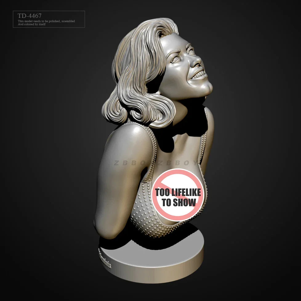 55mm Glamorous Female Portrait, Resin Model Bust Kit, Unassembled and Unpainted