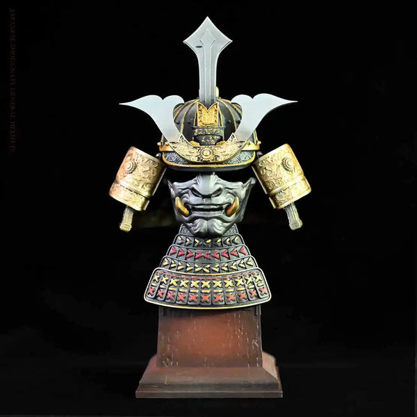 130mm Medieval Samurai Kabuto Helmet, Resin Model Bust Kit, Unassembled and Unpainted