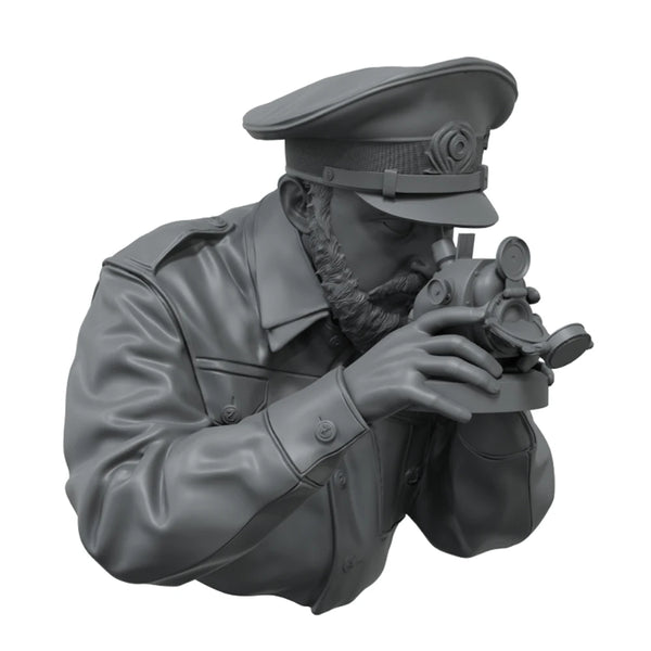 1/10 WWII Military Officer with Binoculars, Resin Model Bust Kit, Unassembled and Unpainted