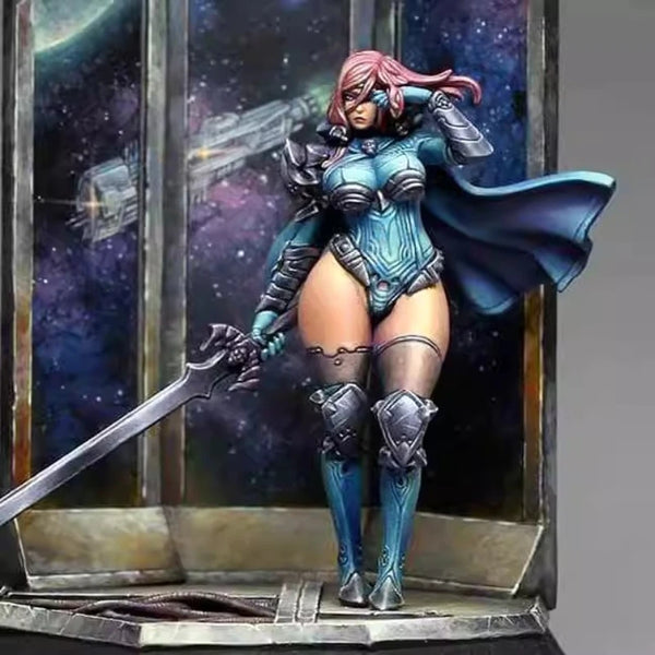 38mm Female Space Warrior, Resin Model Figure Kit, Sci-Fi Theme, Unassembled and Unpainted
