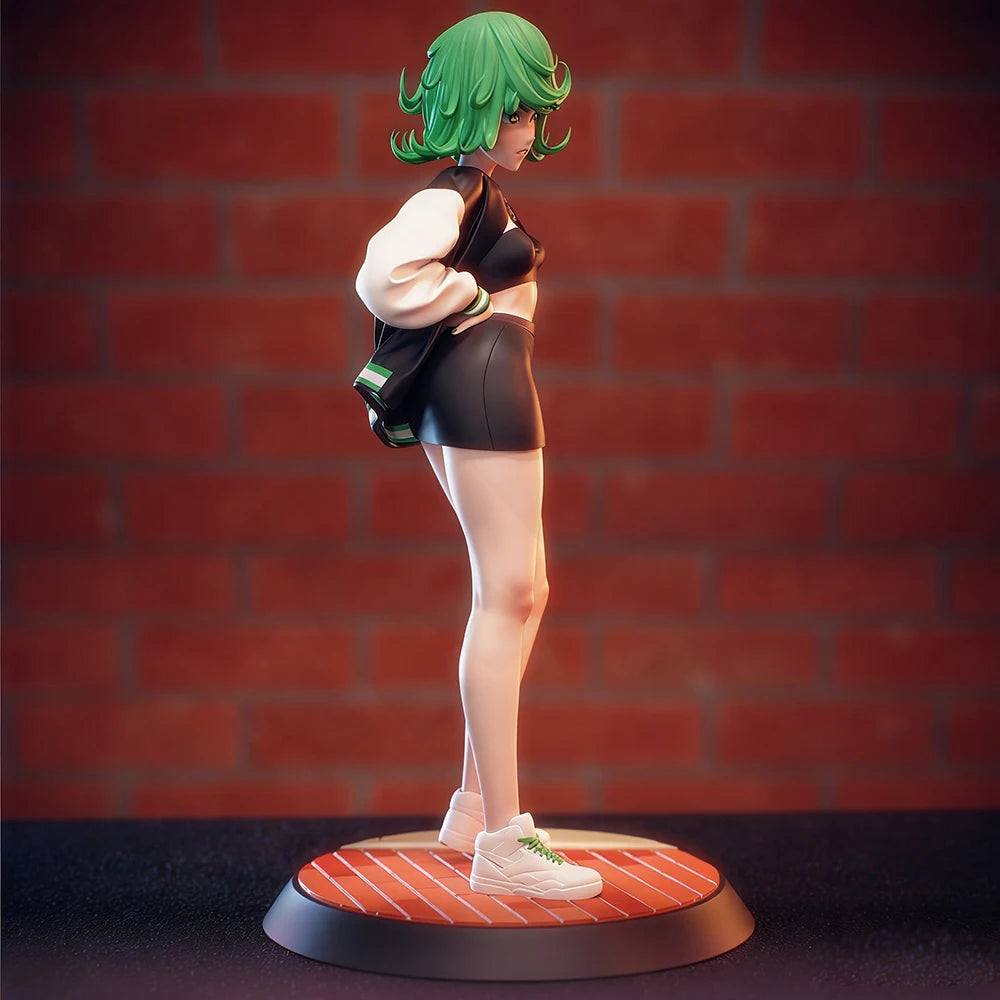 1/24 Green-Haired Female Character, Resin Model Figure Kit, Unassembled and Unpainted