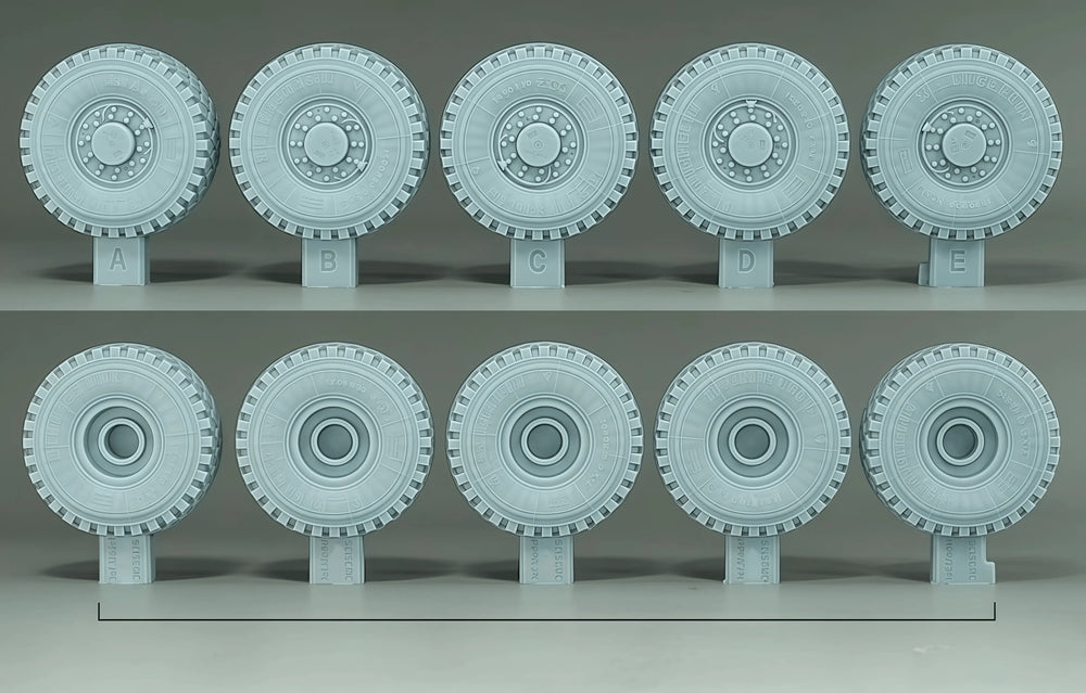1/35 1/35 Military Trailer Tires & Gears, Resin Model Accessory Kit, Military Theme, Unpainted