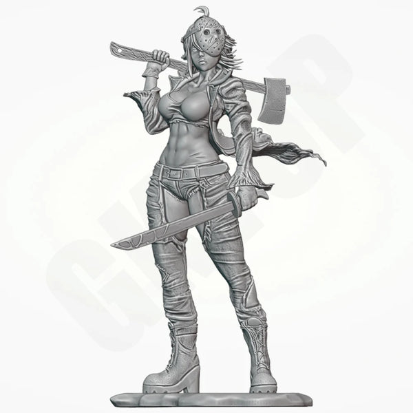 1/24 Female Warrior Dual Blades, Resin Model Figure Kit, Fantasy Theme, Unassembled and Unpainted