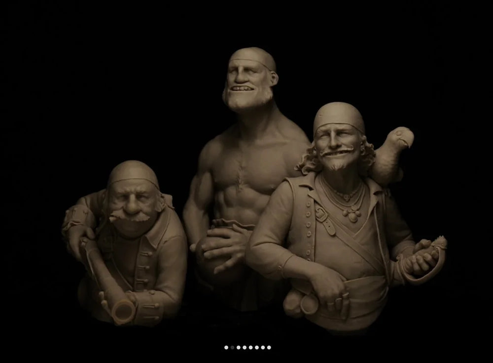 1/12 Male Character Busts, 4 Figures, Resin Model Bust Kit, Anime Theme, Unassembled and Unpainted