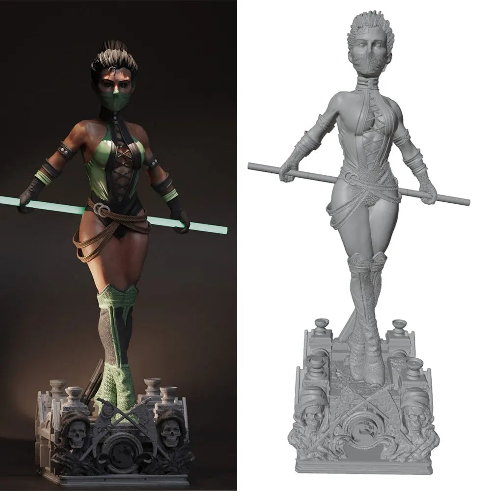 1/24 Fantasy Warrior Woman, Resin Model Figure Kit, Unassembled and Unpainted