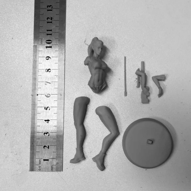 75mm Modern Female Sniper Assassin, Resin Model Figure Kit, Unassembled and Unpainted