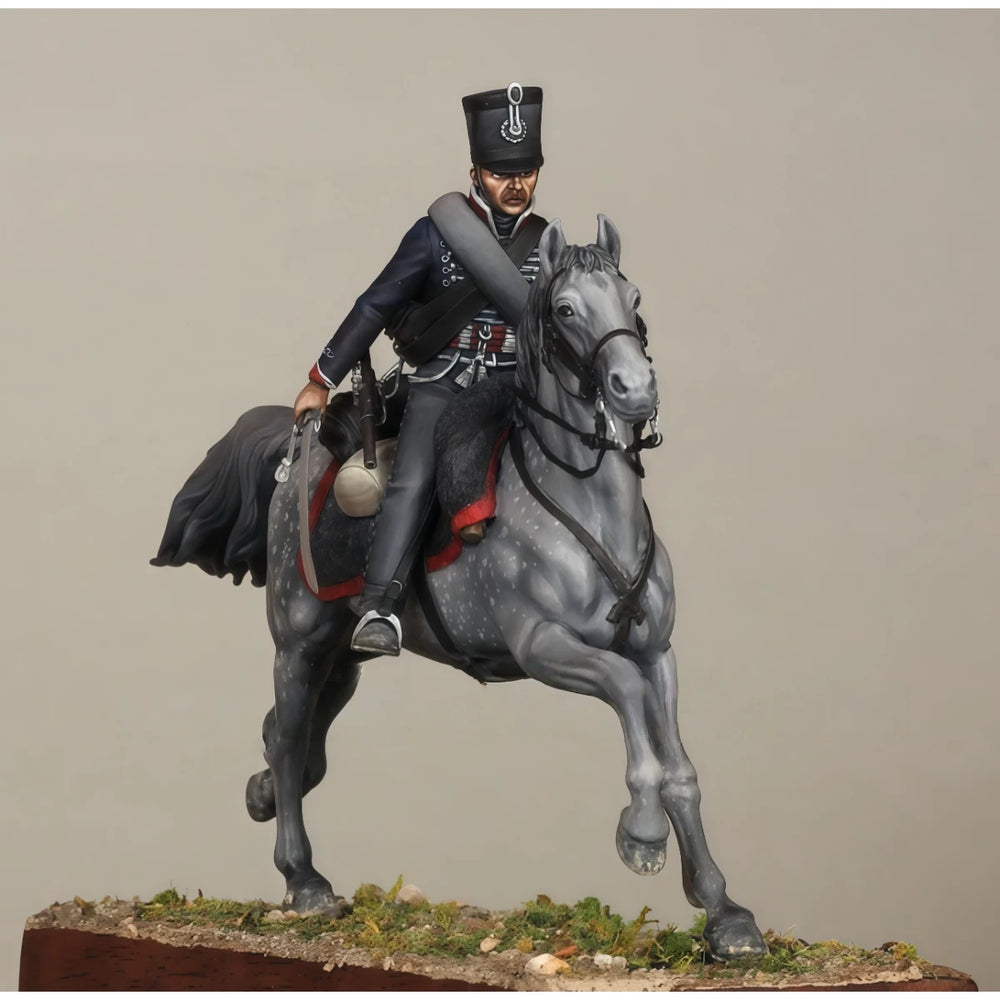 54mm Napoleonic Prussian Cavalry, Resin Model Figure Kit, Unassembled and Unpainted