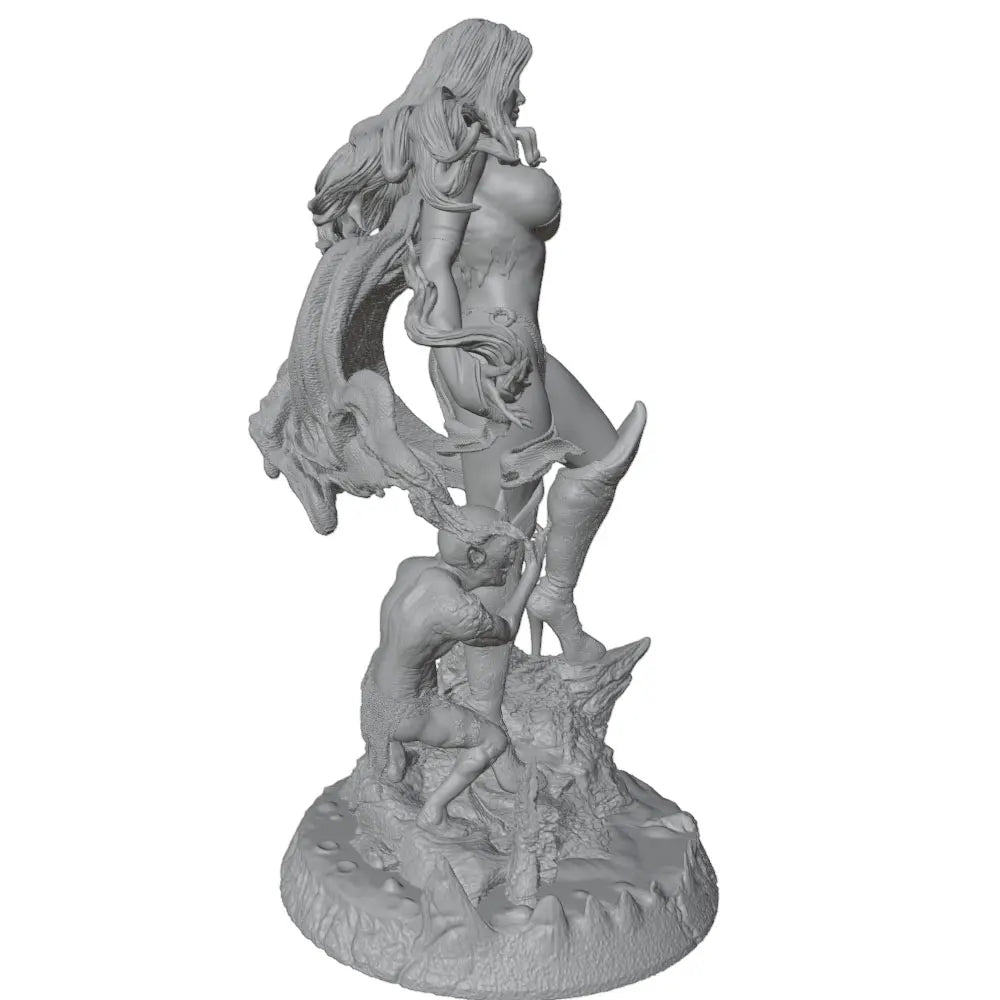 75mm Dark Sorceress with Demonic Tentacles, Resin Model Figure Kit, Fantasy Theme, Unassembled and Unpainted
