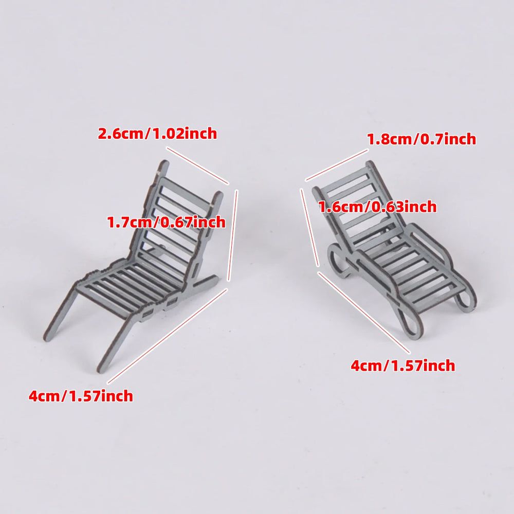1/35 Beach Lounge Chairs, Resin Model Terrain Kit, Historical Theme, Unpainted