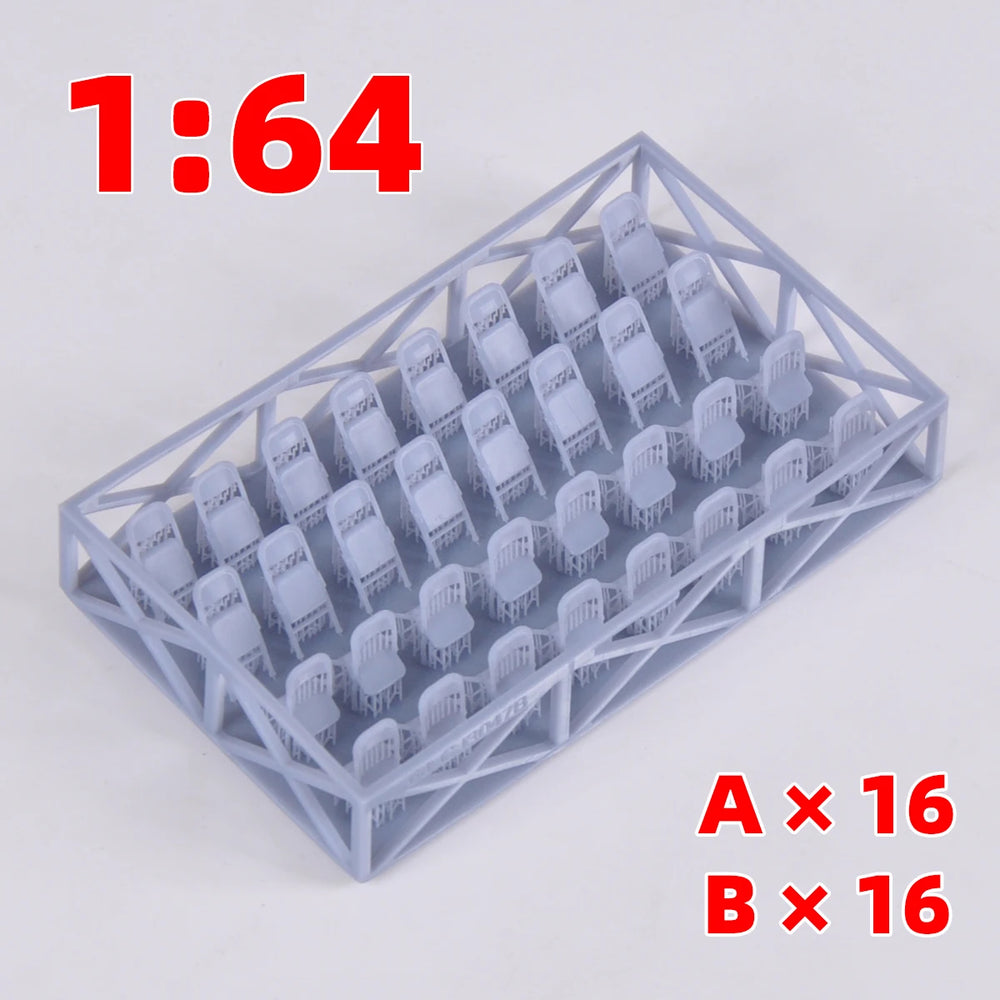 1/35 Chairs & Stools, Resin Model Accessory Kit, Military Theme, Unpainted