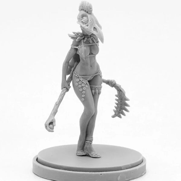 30mm Female Warriors, 3 Figures, Resin Model Figure Kit, Fantasy Theme, Unassembled and Unpainted