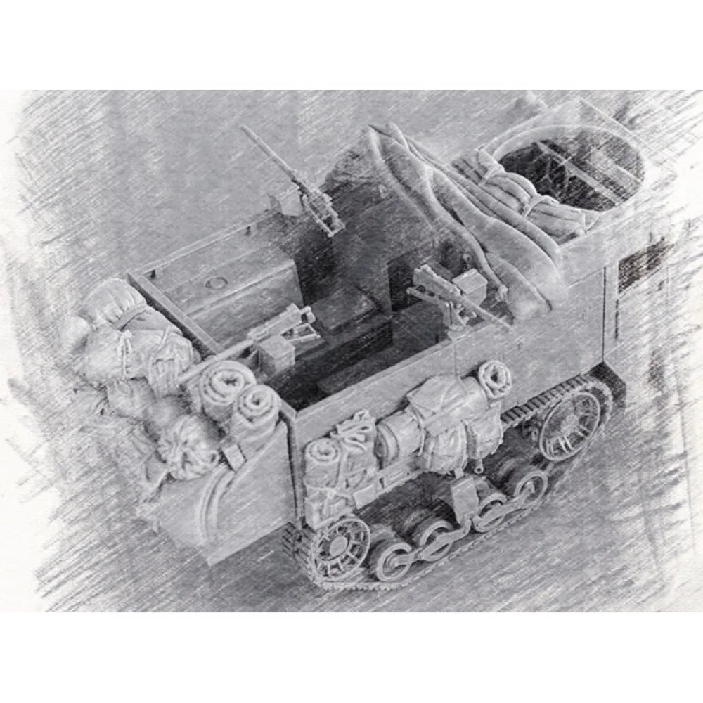 1/35 WWII US M2 Half-Track, Resin Model Vehicle Kit, Unassembled and Unpainted