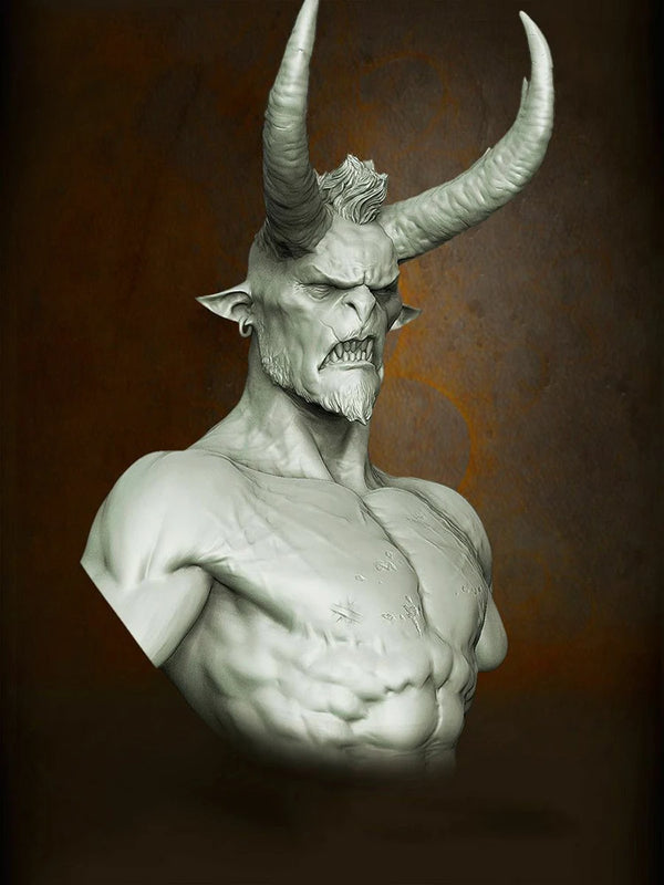 75mm Shaetann the Immortal, Resin Model Bust Kit, Fantasy Theme, Unassembled and Unpainted