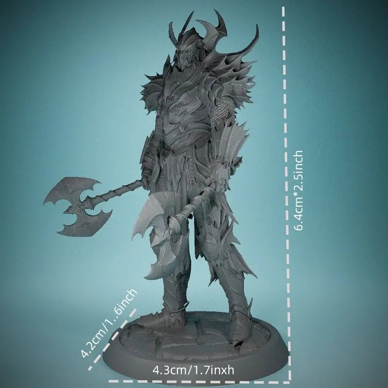 64mm Demon Knight, Resin Model Figure Kit, Fantasy Theme, Unassembled and Unpainted