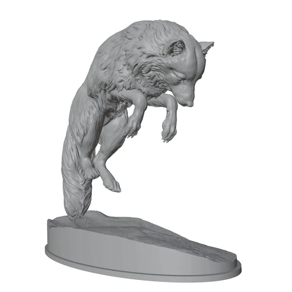 45mm Arctic Fox, Resin Model Creature Kit, Wildlife Theme, Unassembled and Unpainted