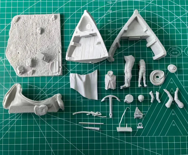 1/24 Napoleonic Naval Officers & Sailors, 4 Figures, Resin Model Figure Kit, Unassembled and Unpainted