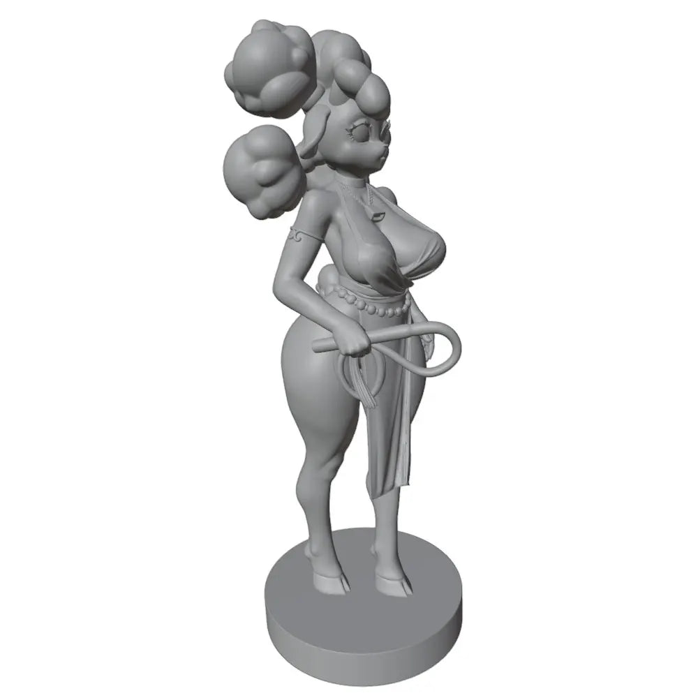 1/24 Female with Voluminous Puffy Hair and Crescent Accessory, Resin Model Figure Kit, Anime Theme, Unassembled and Unpainted