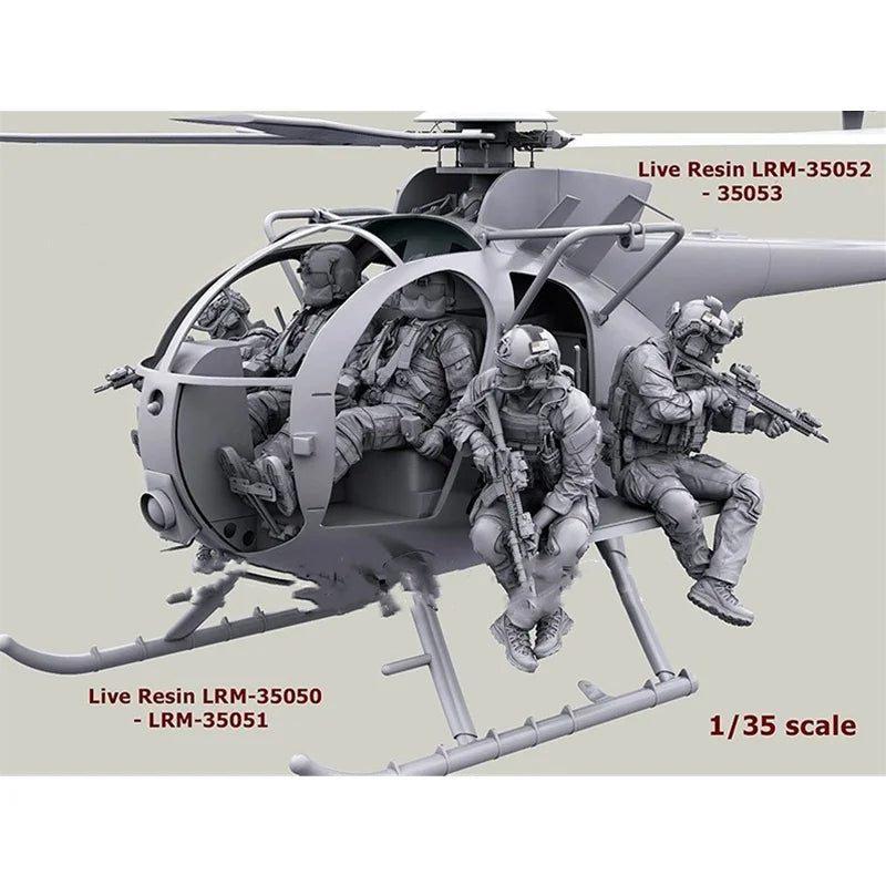 1/35 Modern Special Forces Conducting Helicopter Assault, 9 Figures, Resin Model Figure Kit, Unassembled and Unpainted