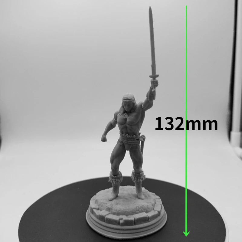 1/24 Muscular Barbarian Raising Sword, Resin Model Figure Kit, Fantasy Theme, Unassembled and Unpainted