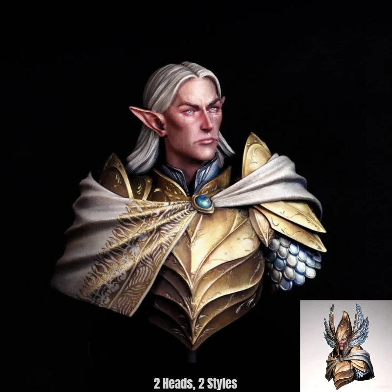 1/12 Medieval Elven Warrior, Resin Model Bust Kit, Unassembled and Unpainted