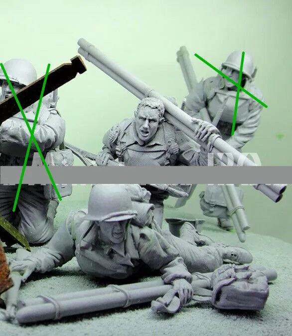 1/16 Modern Tactical Soldiers, 4 Figures, Resin Model Figure Kit, Unassembled and Unpainted