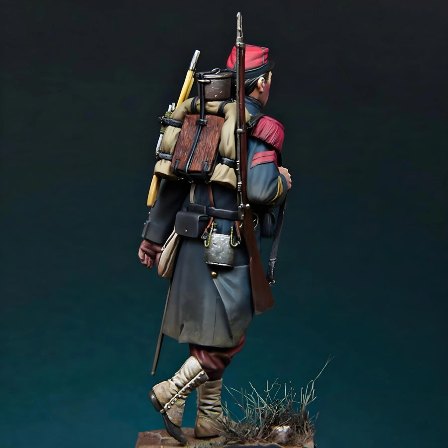 French Infantry Soldier with Rifle Franco-Prussian War 1/24 Resin Figure Kit - resin model view 4
