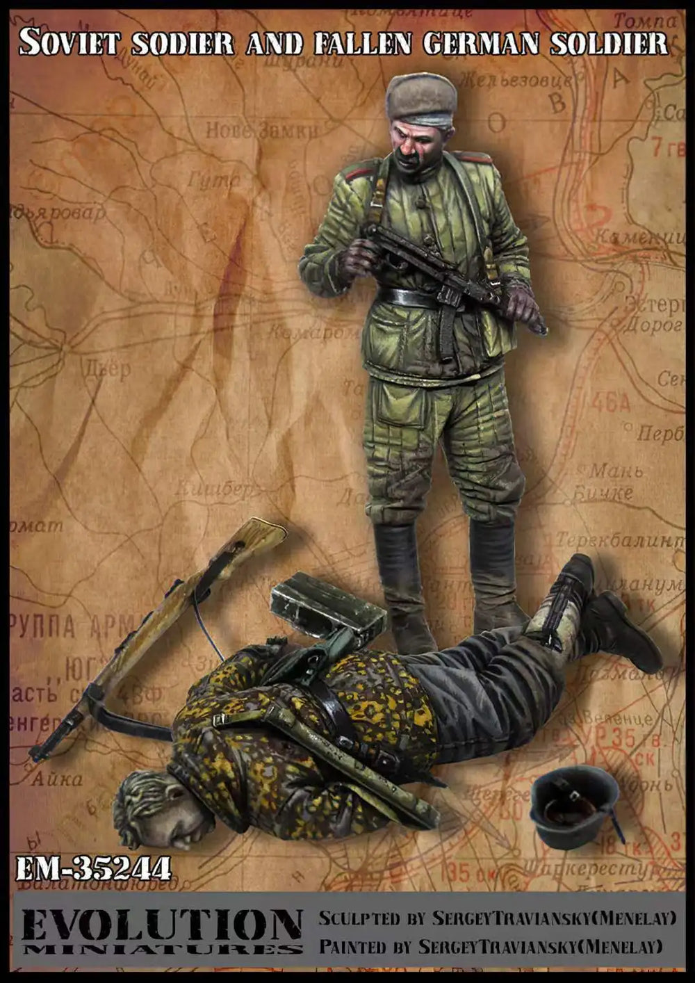 1/35 WWII Soviet Soldiers Inspect Dead Germans, 2 Figures, Resin Model Figure Kit, Unassembled and Unpainted
