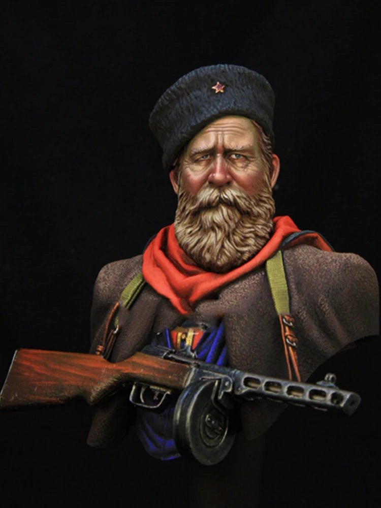 1/10 WWII Russian Cossack Hussar, Resin Model Bust Kit, Unassembled and Unpainted