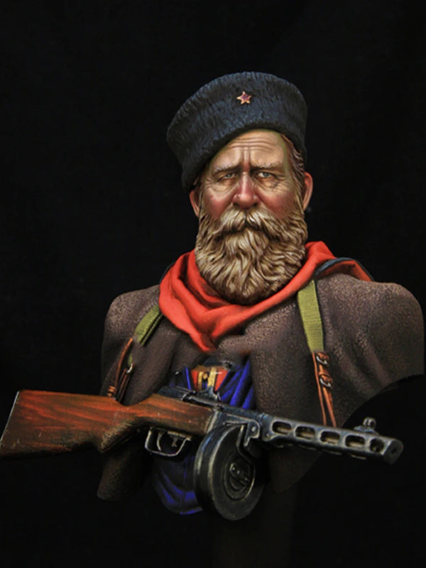 1/10 WWII Russian Cossack Hussar, Resin Model Bust Kit, Unassembled and Unpainted