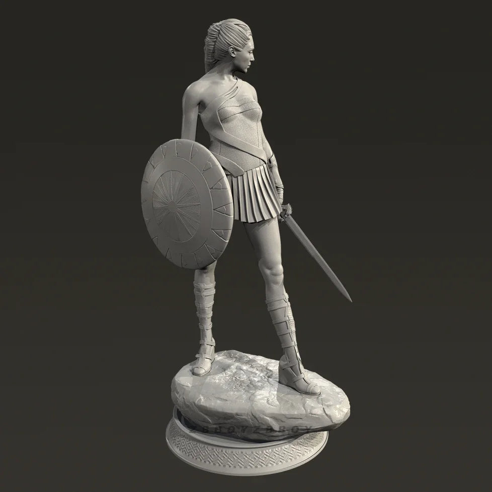 90mm Amazon Warrior, Resin Model Figure Kit, Mythology Theme, Unassembled and Unpainted