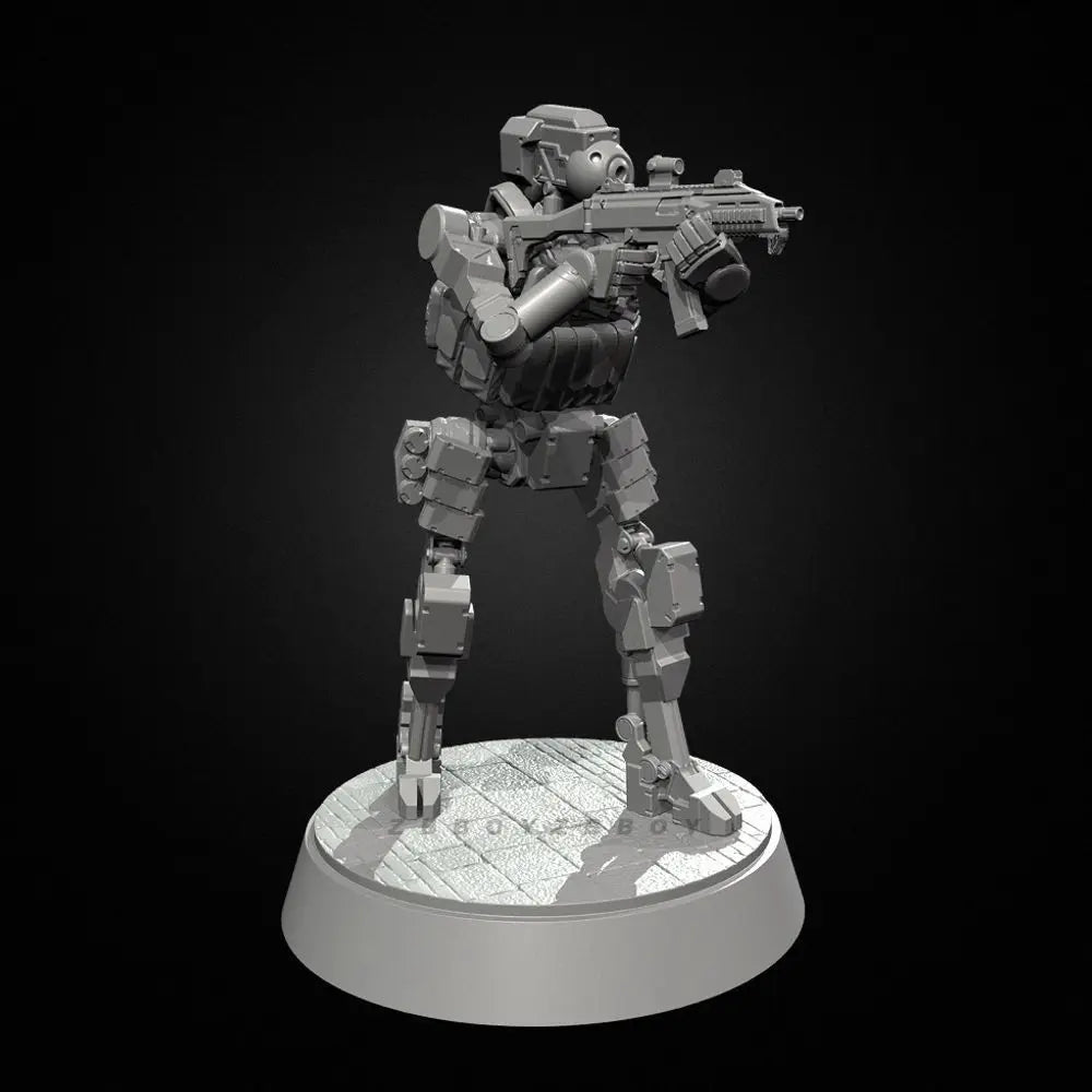 50mm Modern Robot Warrior, 3 Figures, Resin Model Figure Kit, Unassembled and Unpainted