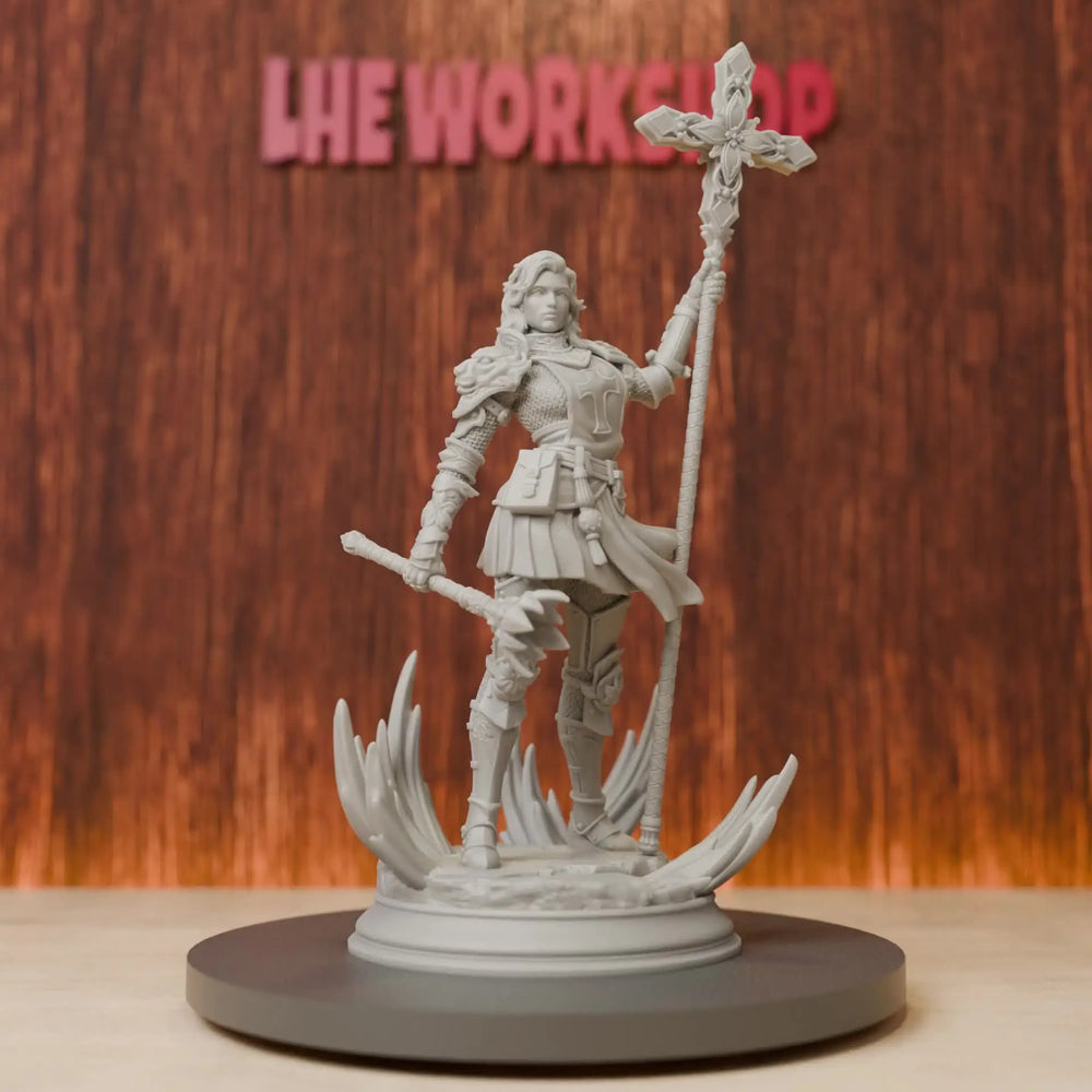 75mm Human Female Cleric, Resin Model Figure Kit, Fantasy Theme, Unassembled and Unpainted
