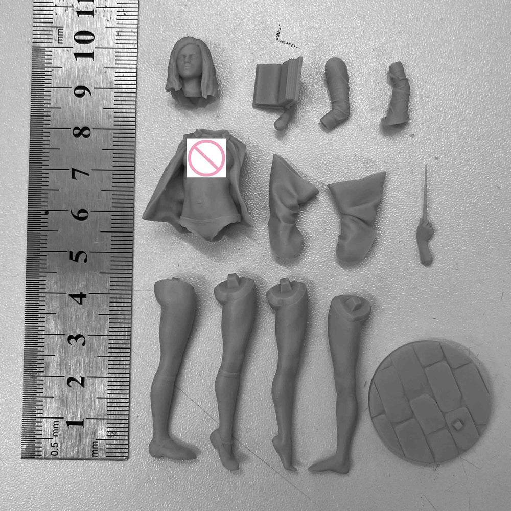 1/24 Hooded Sorceress with Flowing Robes, Resin Model Figure Kit, Fantasy Theme, Unassembled and Unpainted