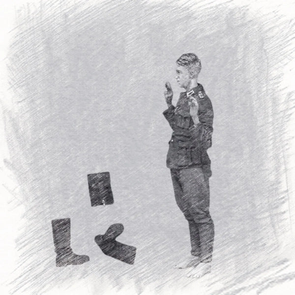 1/35 WWII German POW with Raised Hands, Resin Model Figure Kit, Unassembled and Unpainted