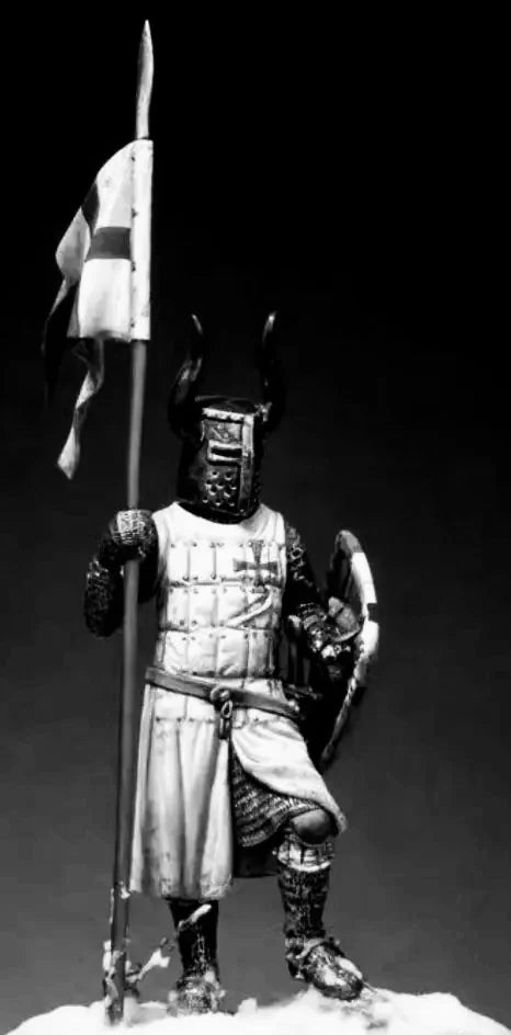 54mm Medieval Halberdier, Resin Model Figure Kit, Unassembled and Unpainted