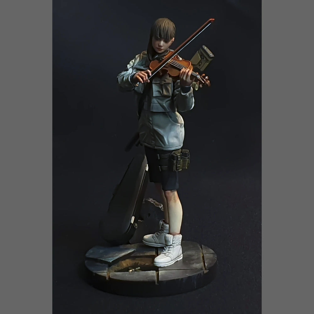 1/20 Female Musician with Violin, Resin Model Figure Kit, Anime Theme, Unassembled and Unpainted