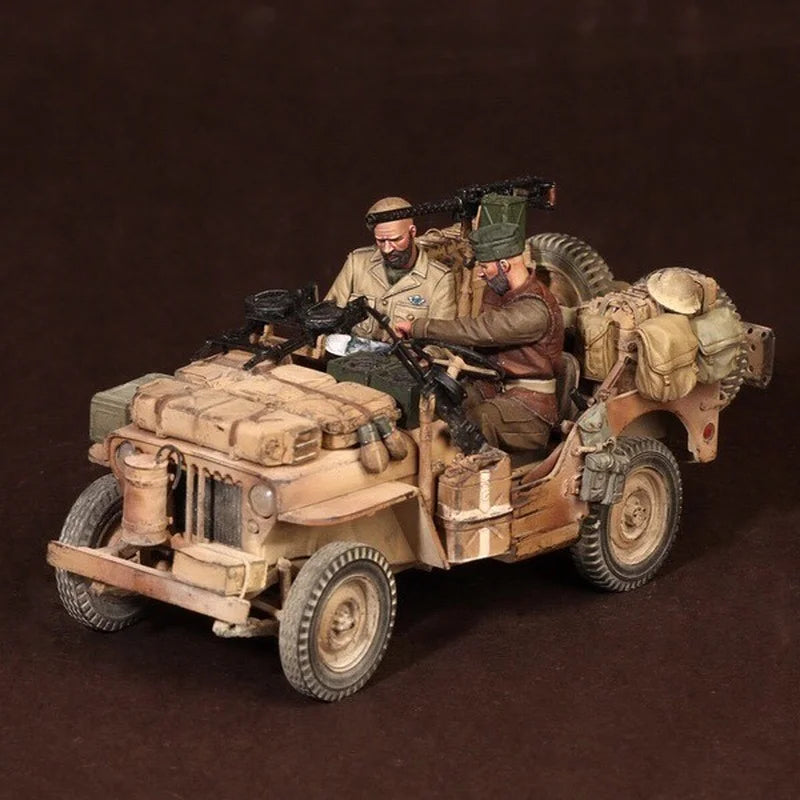 1/35 WWII Allied Jeep Crew, 2 Figures, Resin Model Vehicle Kit, Unassembled and Unpainted