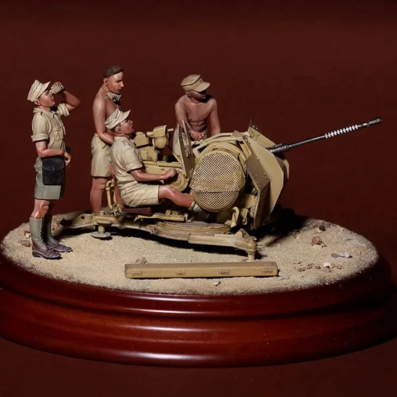 1/35 WWII German DAK Flak 38 Crew, 9 Figures, Resin Model Figure Kit, Unassembled and Unpainted