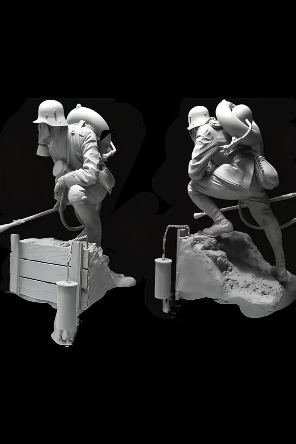 1/16 Modern Soviet Infantry Advancing with Ammo, Resin Model Figure Kit, Unassembled and Unpainted