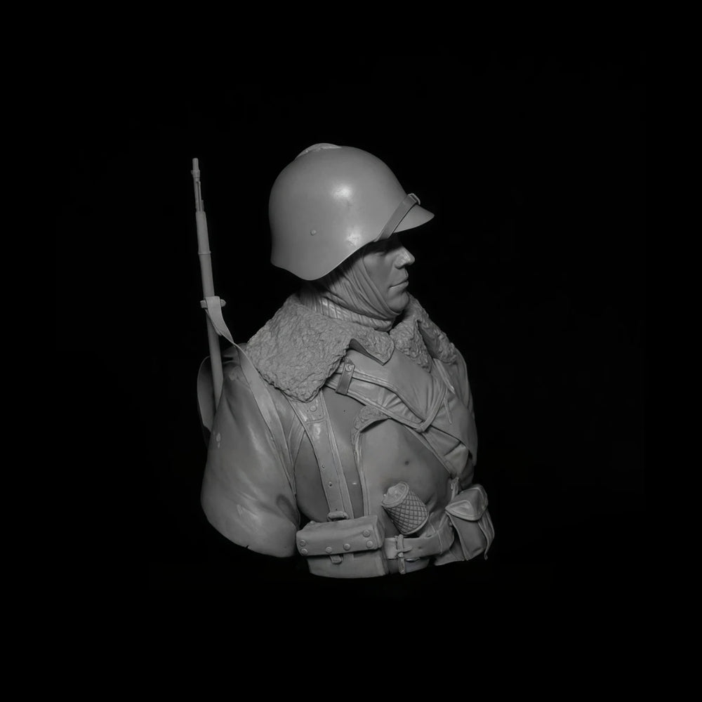 1/10 WWII Winter War Soviet Rifleman, 4 Figures, Resin Model Bust Kit, Unassembled and Unpainted