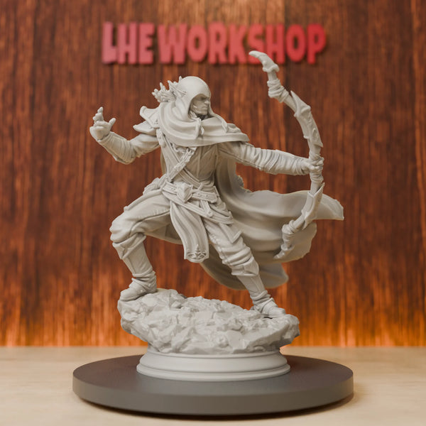 75mm Drow Ranger, Resin Model Figure Kit, Fantasy Theme, Unassembled and Unpainted