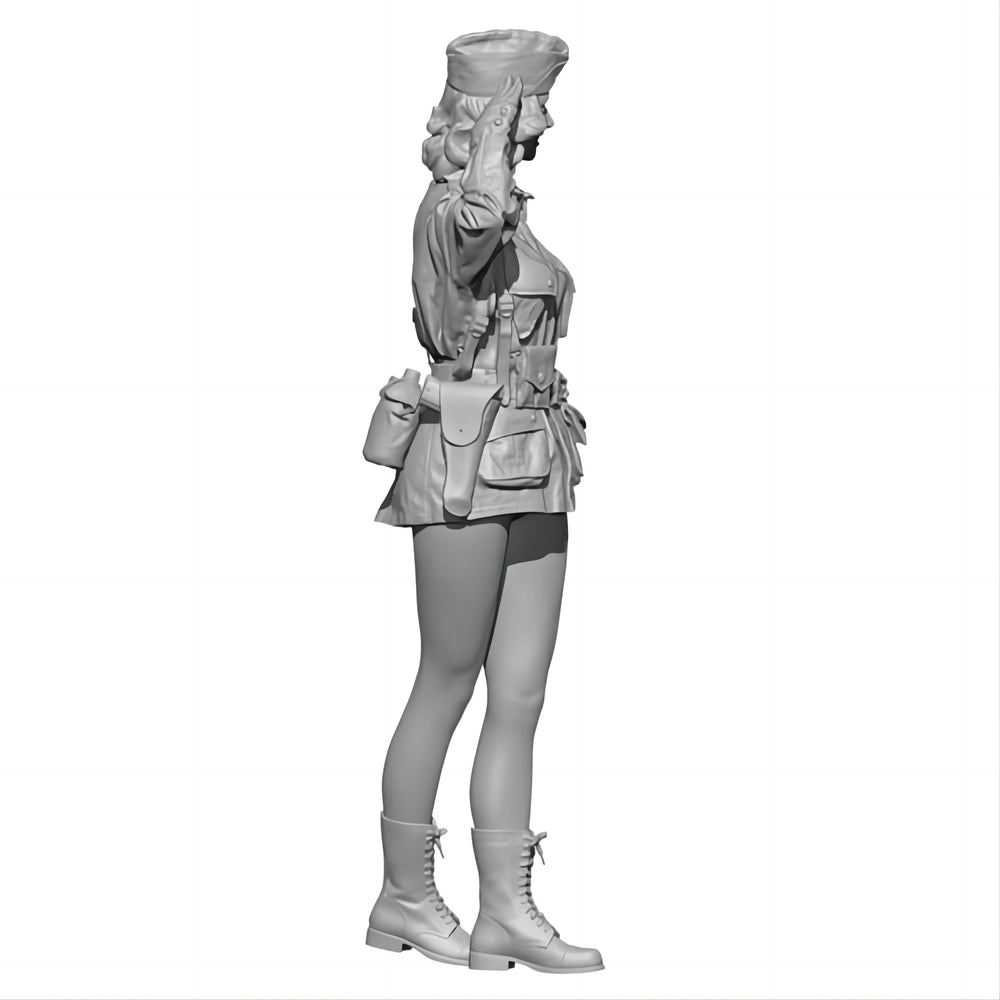 1/24 Modern Soviet Female Soldier with Pistol, Resin Model Figure Kit, Unassembled and Unpainted