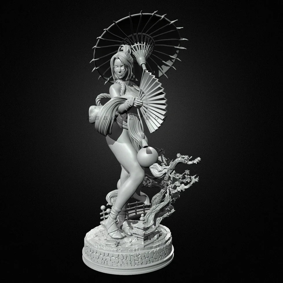90mm Fantasy Pin-Up Asian Beauty, Resin Model Figure Kit, Unassembled and Unpainted