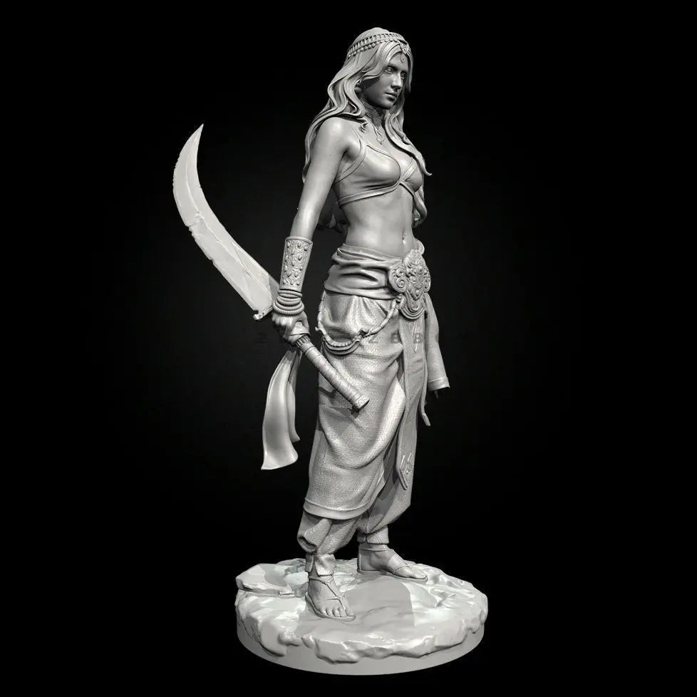 75mm Persian Female Swordsman, Resin Model Figure Kit, Fantasy Theme, Unassembled and Unpainted