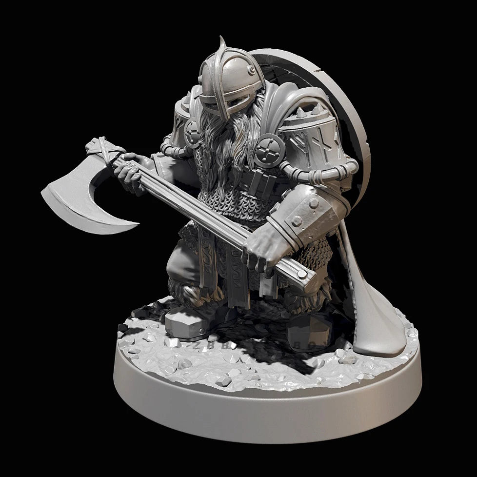 75mm Dwarf Warrior, Resin Model Figure Kit, Fantasy Theme, Unassembled and Unpainted