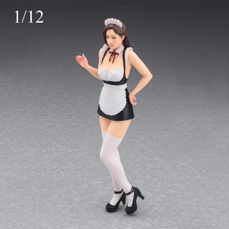 1/12 Maid Costume Female, Resin Model Figure Kit, Unassembled and Unpainted