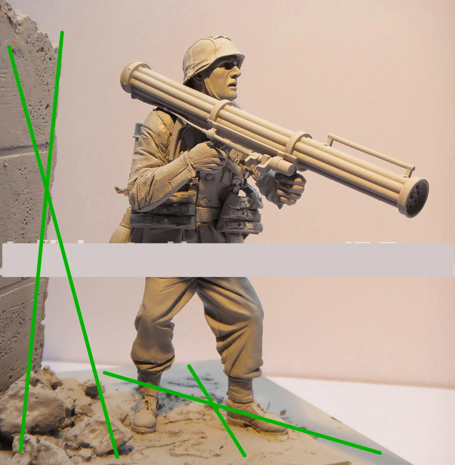 1/16 WWII German Soldier with Panzerfaust, Resin Model Figure Kit, Unassembled and Unpainted