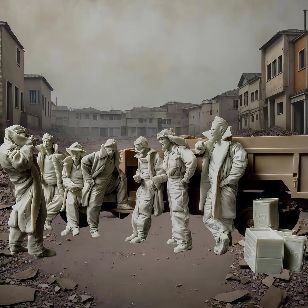 1/35 WWII Soviet Infantry Squad in Urban Combat, 10 Figures, Resin Model Figure Kit, Unassembled and Unpainted