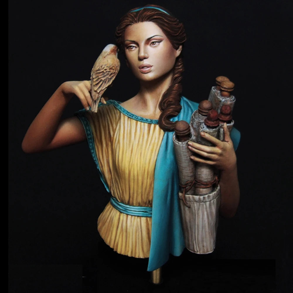 1/10 Athena with Owl and Sculpted, Resin Model Bust Kit, Fantasy Theme, Unassembled and Unpainted
