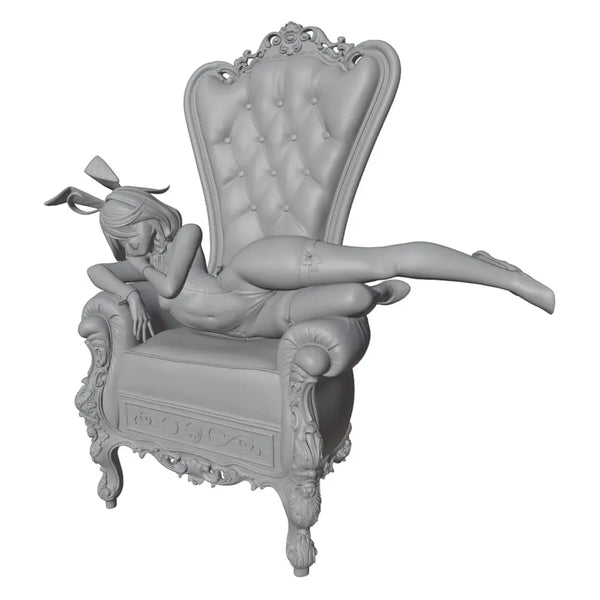 1/24 Character on Throne, Resin Model Figure Kit, Anime Theme, Unassembled and Unpainted